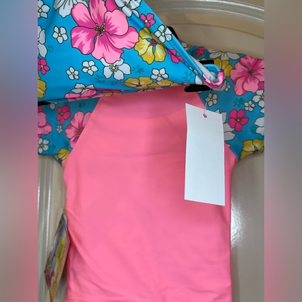 Angel Beach Short sleeve rash guard & bikini bottoms swimsuit NWT SIZE 4 - Picture 7 of 11